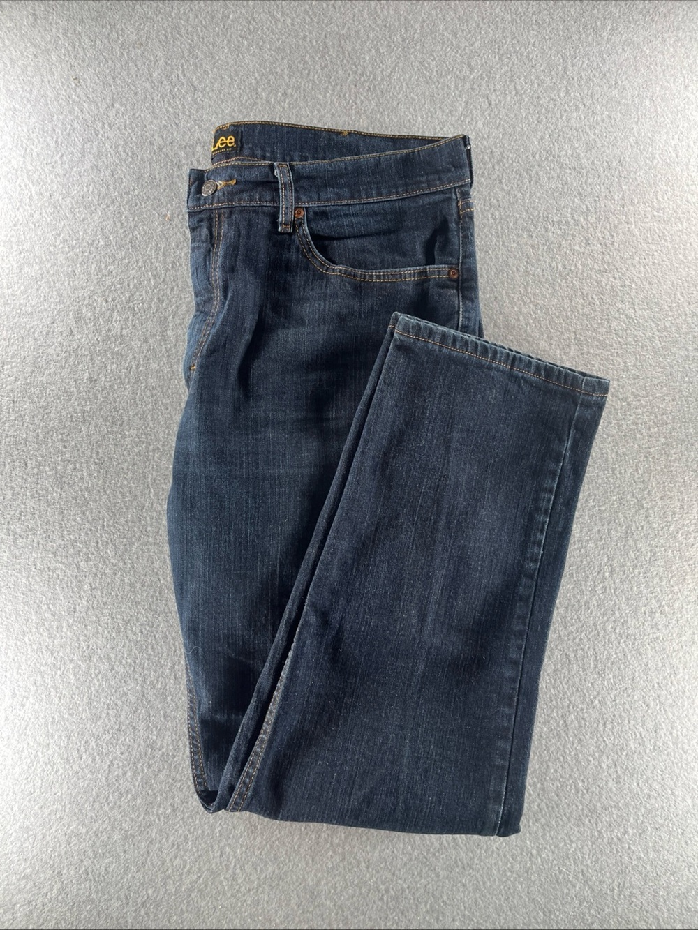 Men’s Lee Regular Fit Jeans Dark Wash Straight Leg 38×32